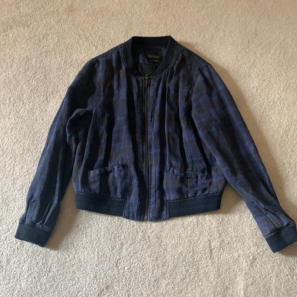 Sanctuary Blue and Black Camo Bomber